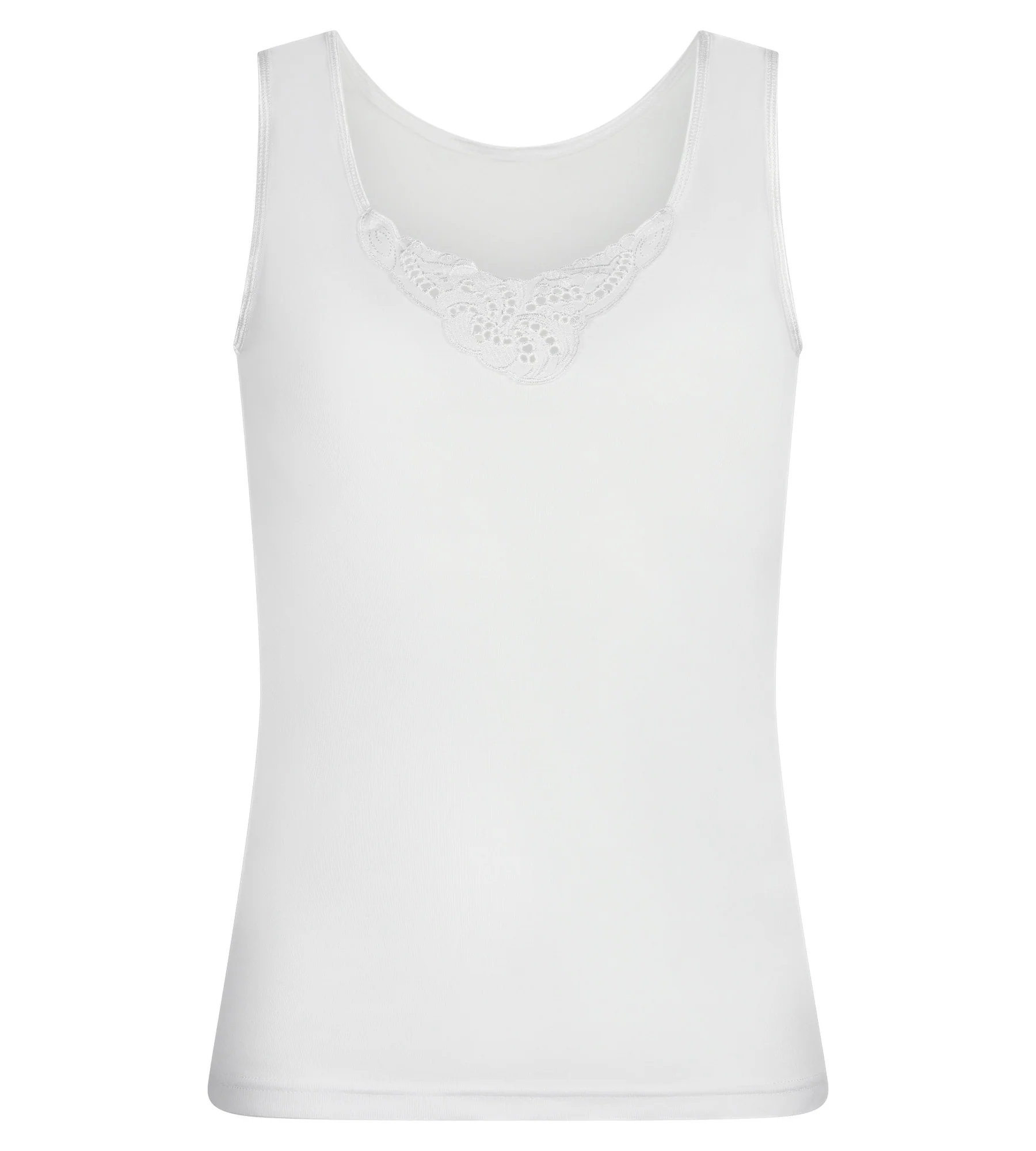 Débardeur bretelles fines blanc Cotton Feminine - Image 5