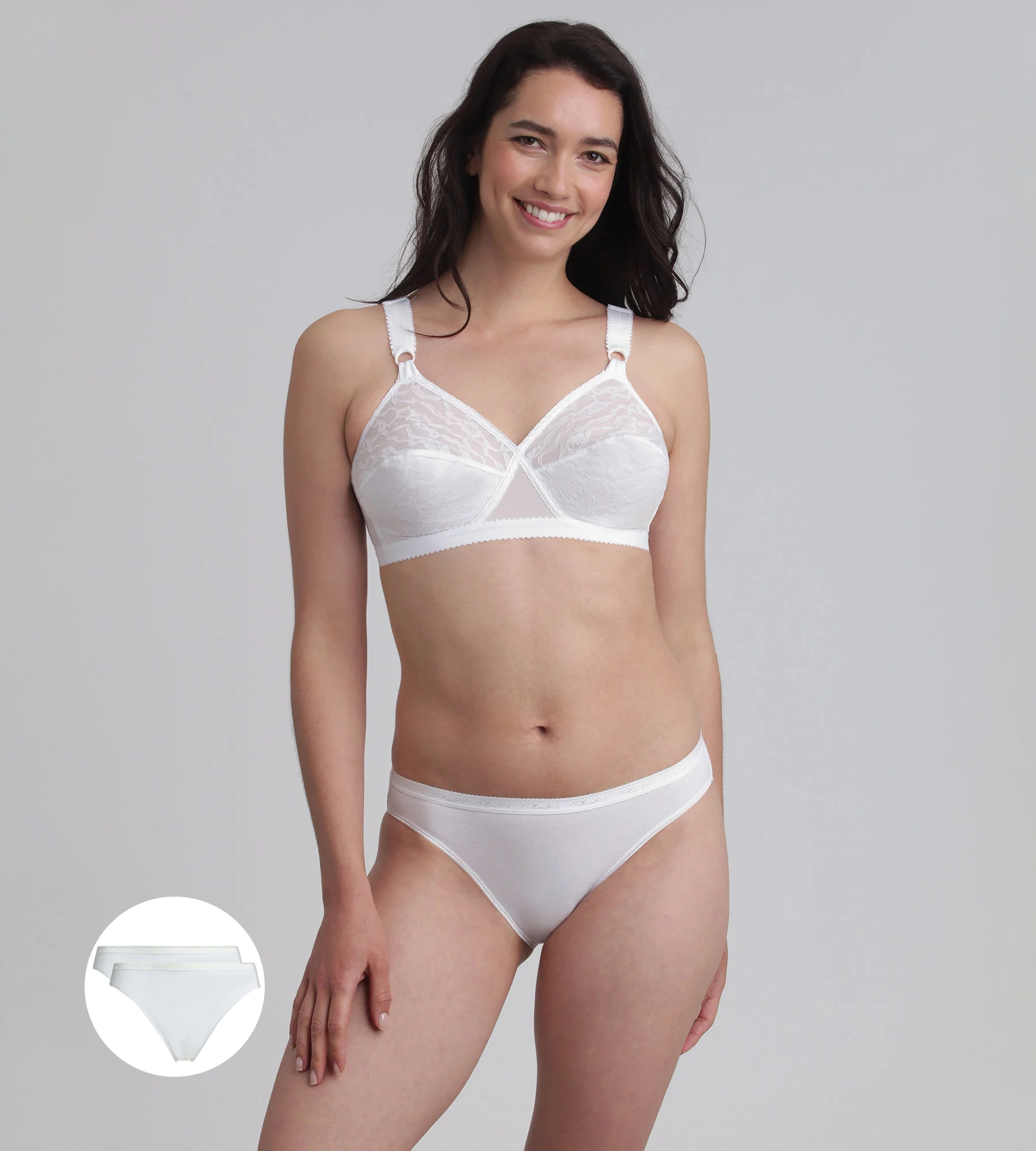 Lot de 2 culottes échancrées blanches Coton Bio - Image 3