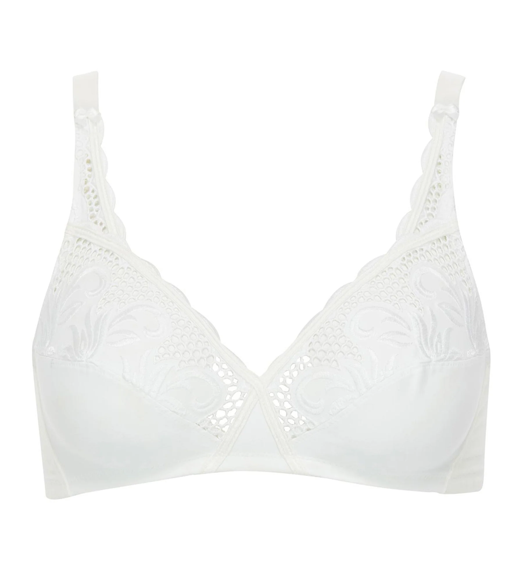 Soutien-gorge sans armatures broderie blanc Cœur Croisé Modern Tricot - Image 5